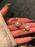 Hanging On Back Of Ear Fashion Temperamental Pearl Stud Earrings Women