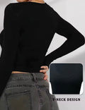 Women’s Long Sleeve V-Neck Workout T-Shirt – Soft Breathable Running & Yoga Athletic Top
