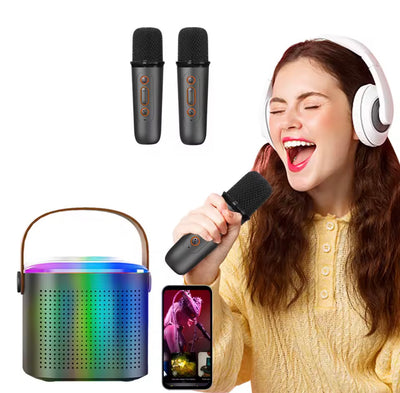 Wireless Karaoke Speaker with RGB Lights & Dual Mics