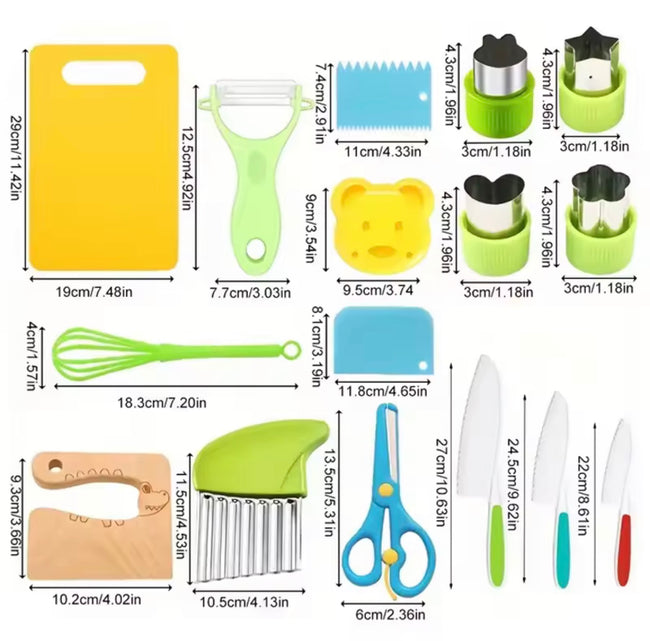 Kids Safe Cooking Set – Montessori Kitchen Tools for Children