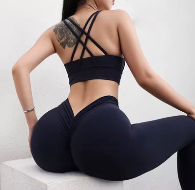 Scrunch Butt V Back Leggings Women – High Waisted Seamless Yoga Pants, Booty Lifting Gym Workout Activewear Tights