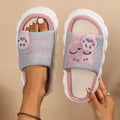 Cute Cartoon Kitten Home Slippers For Women