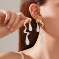 Liquid Irregular Geometric Ear Studs Unique Design Alloy Water Drop Earrings